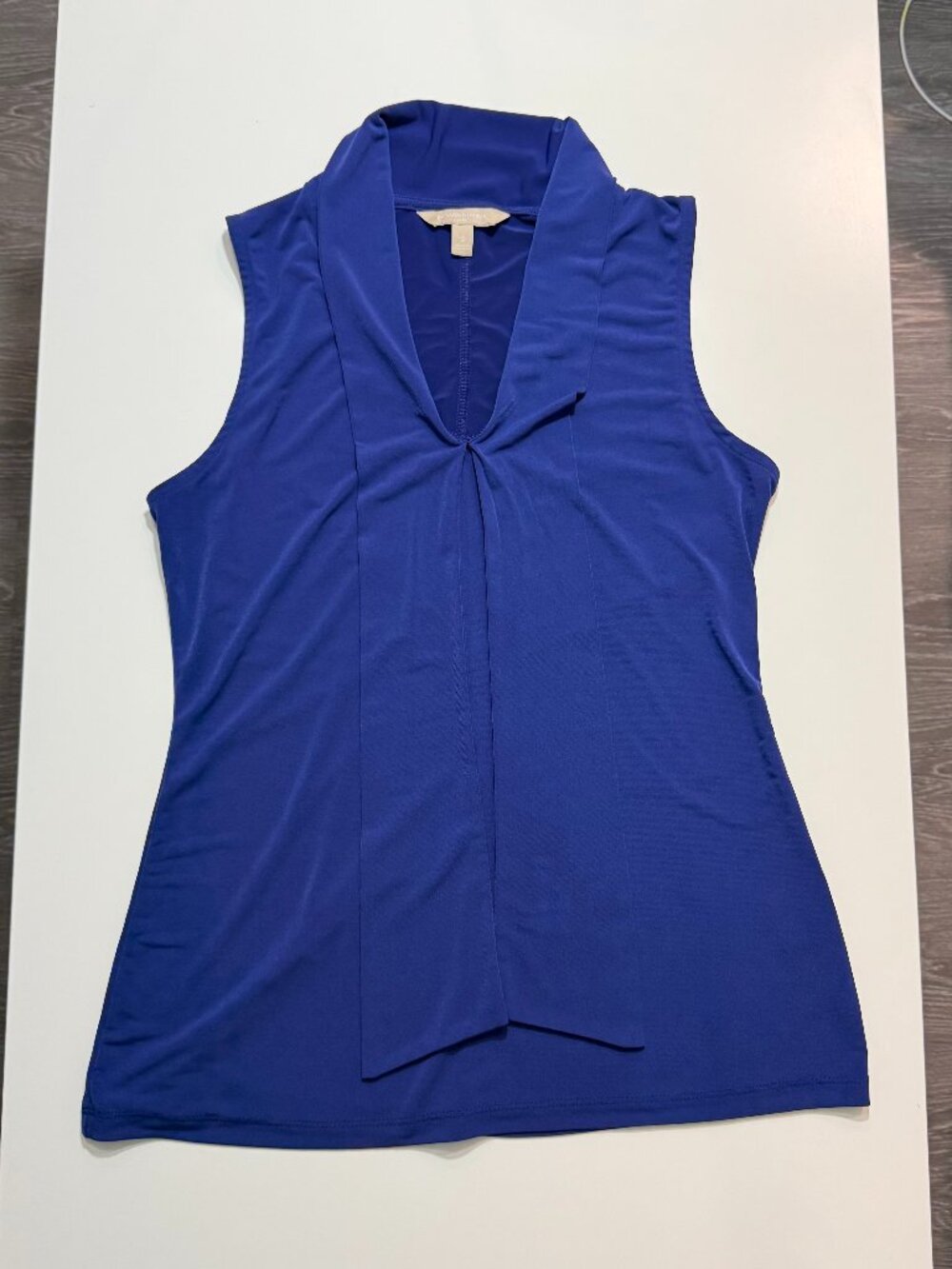 Banana Republic Tie Neck Sleeveless Top - Cobalt Blue Size S